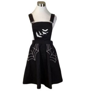 Hell Bunny Women's Black Bat Romper Dress Sz S